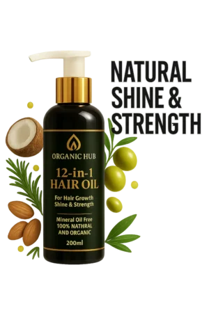 Organic Hub 12-in-1 Premium Herbal Hair Oil – Ultimate Care for Luxurious Hair